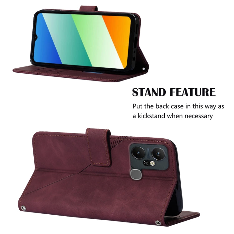 For Infinix Smart 6 Plus X6823 Crossbody 3D Embossed Flip Leather Phone Case