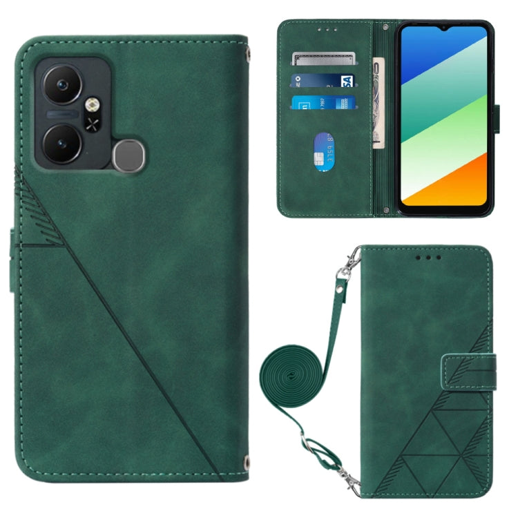 For Infinix Smart 6 Plus X6823 Crossbody 3D Embossed Flip Leather Phone Case