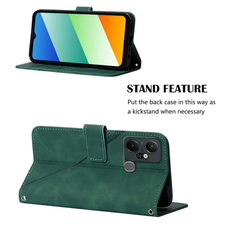 For Infinix Smart 6 Plus X6823 Crossbody 3D Embossed Flip Leather Phone Case