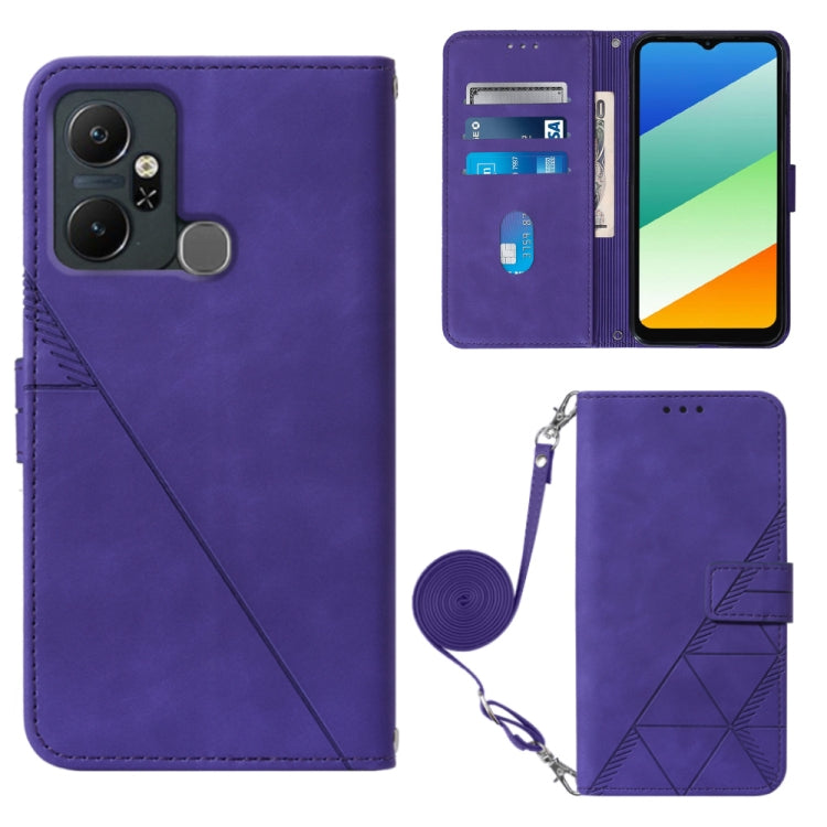 For Infinix Smart 6 Plus X6823 Crossbody 3D Embossed Flip Leather Phone Case