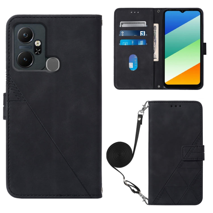 For Infinix Smart 6 Plus X6823 Crossbody 3D Embossed Flip Leather Phone Case
