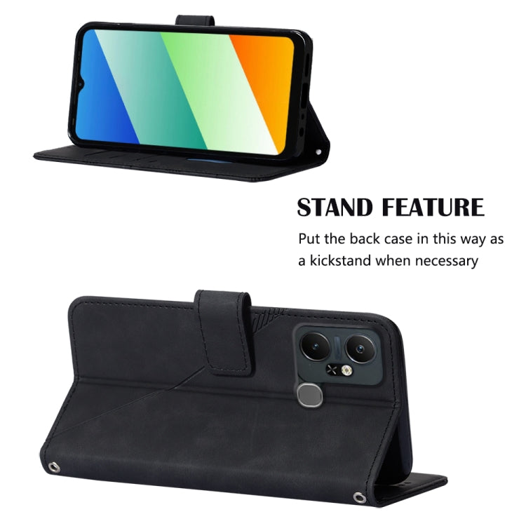 For Infinix Smart 6 Plus X6823 Crossbody 3D Embossed Flip Leather Phone Case