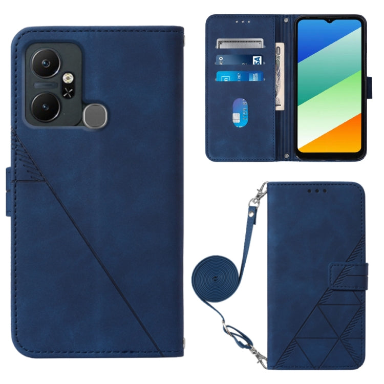 For Infinix Smart 6 Plus X6823 Crossbody 3D Embossed Flip Leather Phone Case