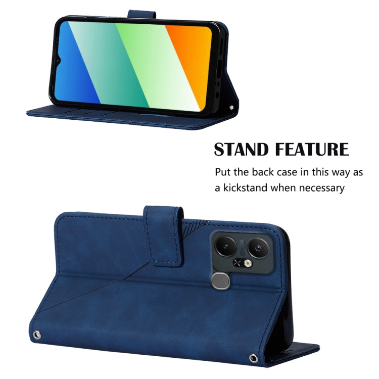 For Infinix Smart 6 Plus X6823 Crossbody 3D Embossed Flip Leather Phone Case