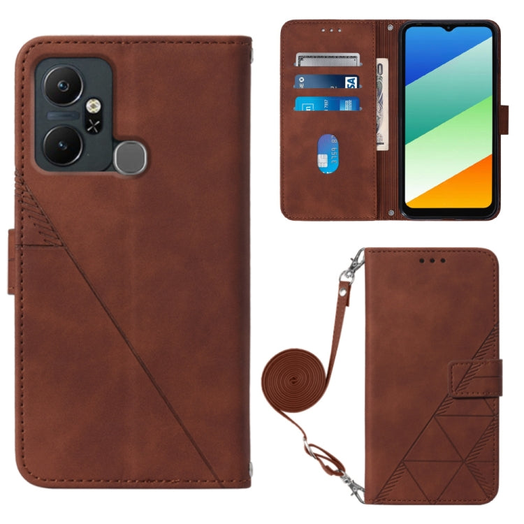 For Infinix Smart 6 Plus X6823 Crossbody 3D Embossed Flip Leather Phone Case
