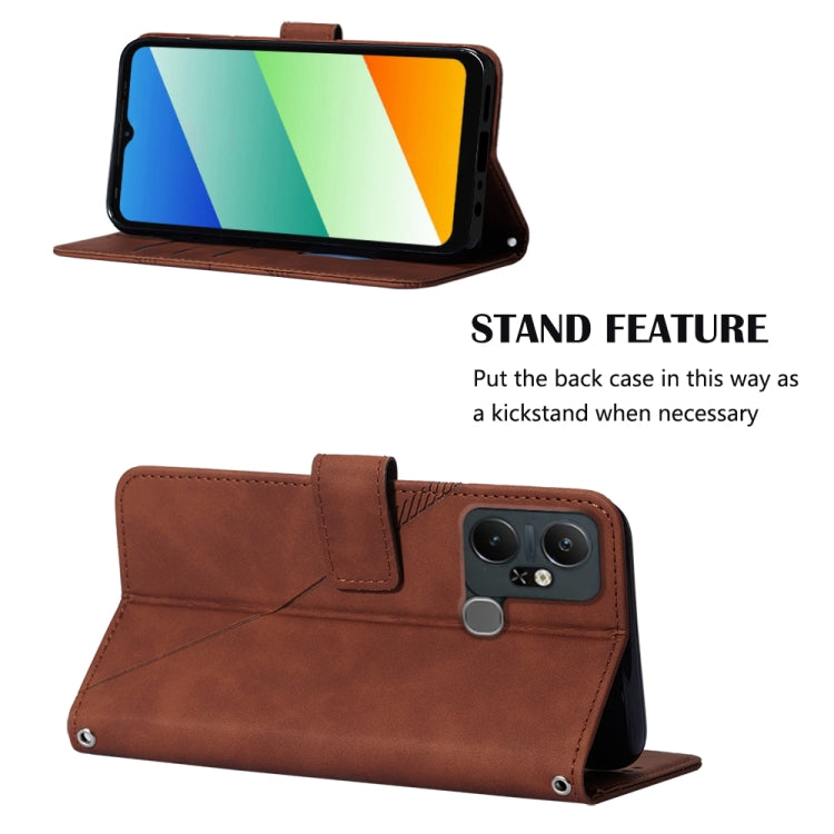 For Infinix Smart 6 Plus X6823 Crossbody 3D Embossed Flip Leather Phone Case