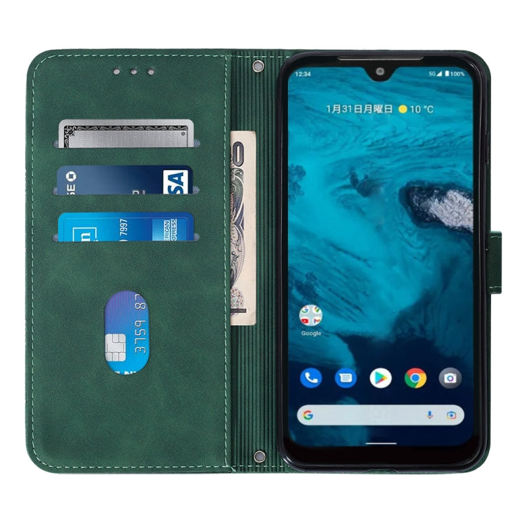 For Kyocera Android One S9 Crossbody 3D Embossed Flip Leather Phone Case