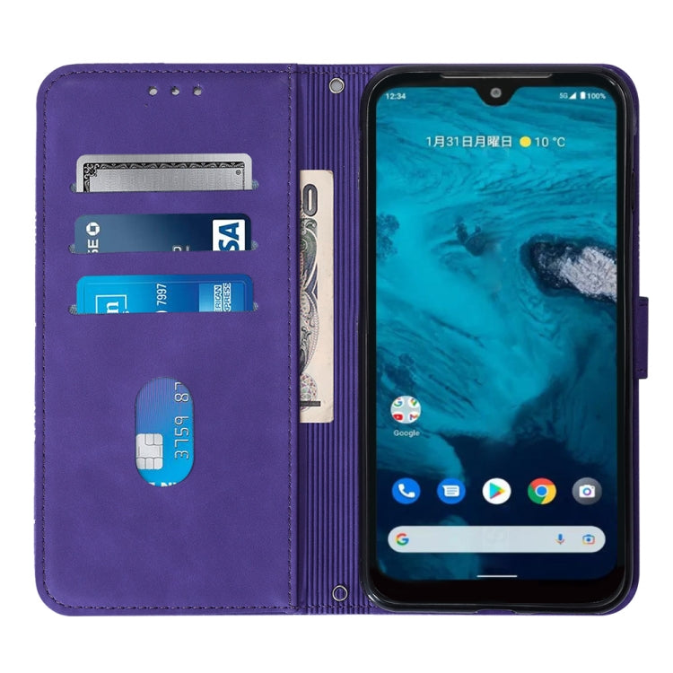 For Kyocera Android One S9 Crossbody 3D Embossed Flip Leather Phone Case