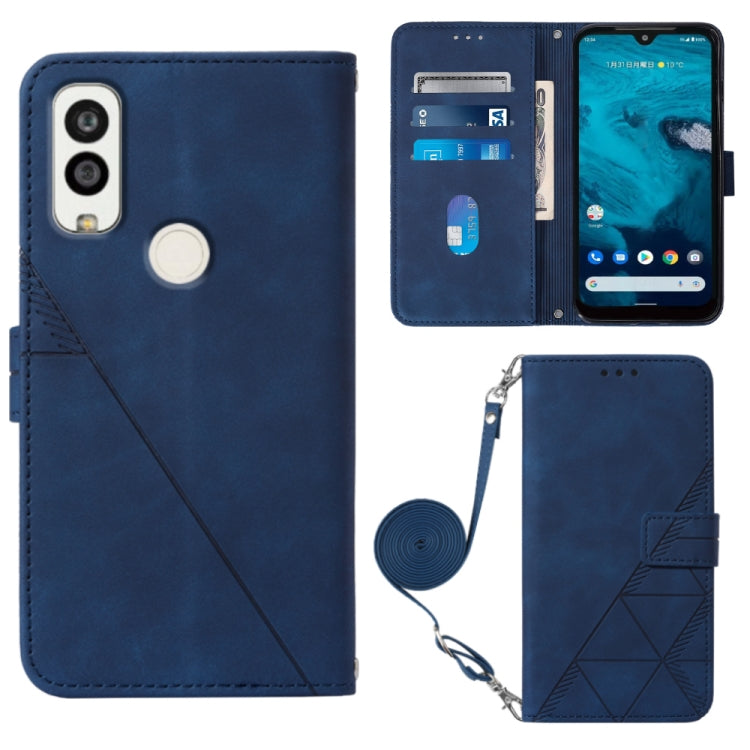 For Kyocera Android One S9 Crossbody 3D Embossed Flip Leather Phone Case