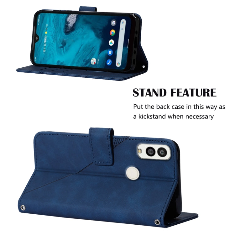 For Kyocera Android One S9 Crossbody 3D Embossed Flip Leather Phone Case
