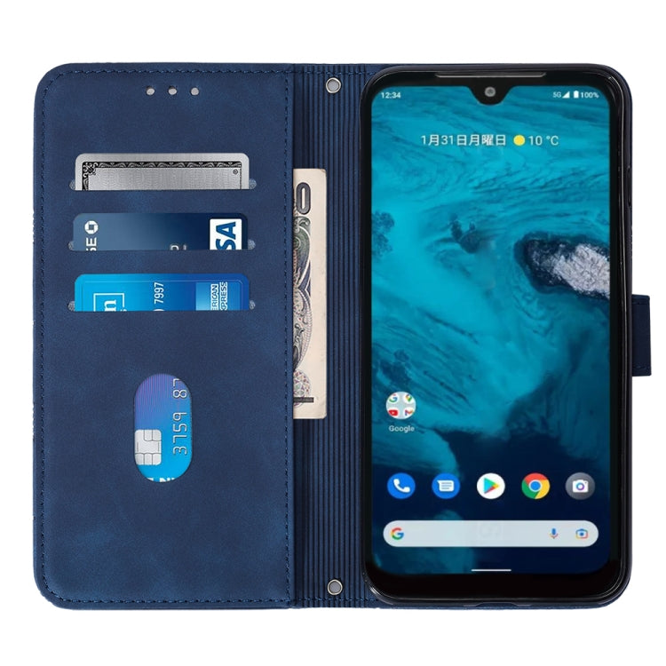 For Kyocera Android One S9 Crossbody 3D Embossed Flip Leather Phone Case
