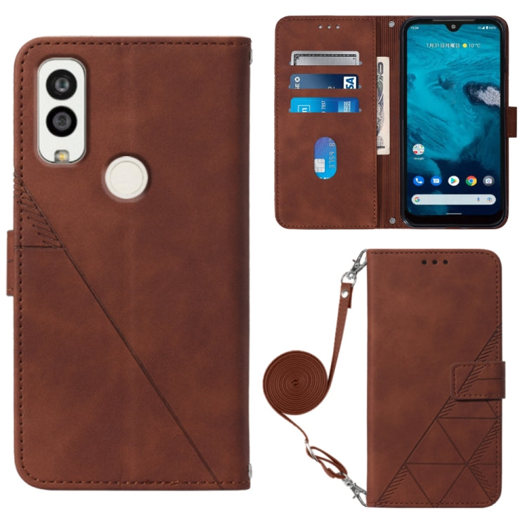 For Kyocera Android One S9 Crossbody 3D Embossed Flip Leather Phone Case
