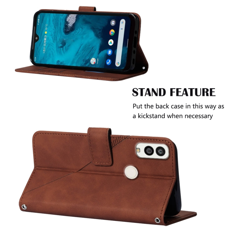For Kyocera Android One S9 Crossbody 3D Embossed Flip Leather Phone Case