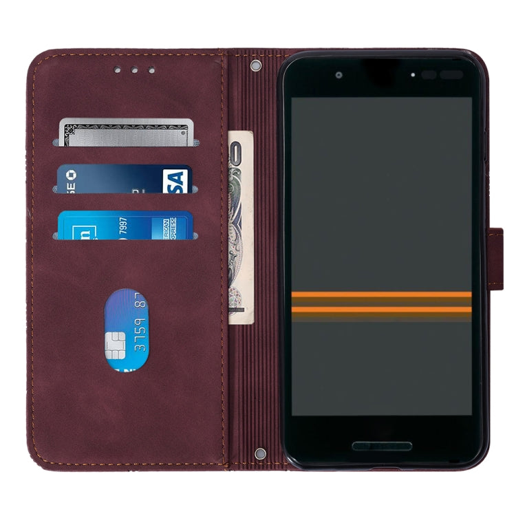 For Kyocera Qua Phone QX KYV42 Crossbody 3D Embossed Flip Leather Phone Case