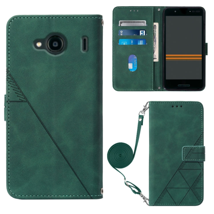 For Kyocera Qua Phone QX KYV42 Crossbody 3D Embossed Flip Leather Phone Case
