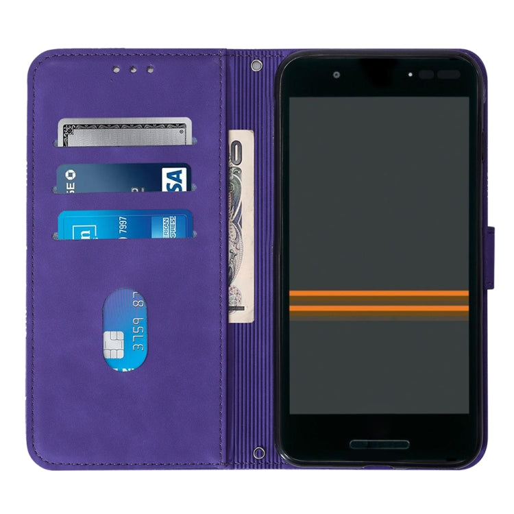 For Kyocera Qua Phone QX KYV42 Crossbody 3D Embossed Flip Leather Phone Case