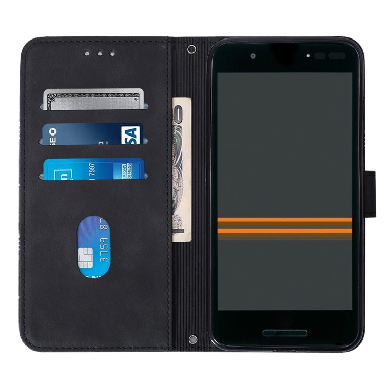 For Kyocera Qua Phone QX KYV42 Crossbody 3D Embossed Flip Leather Phone Case