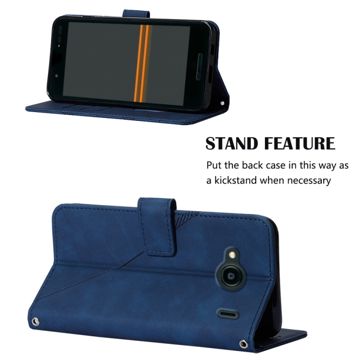 For Kyocera Qua Phone QX KYV42 Crossbody 3D Embossed Flip Leather Phone Case