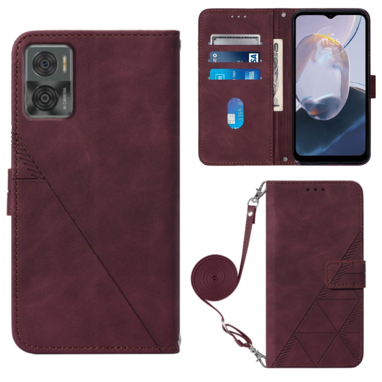 For Motorola Moto E22 4G / E22i 4G Crossbody 3D Embossed Flip Leather Phone Case