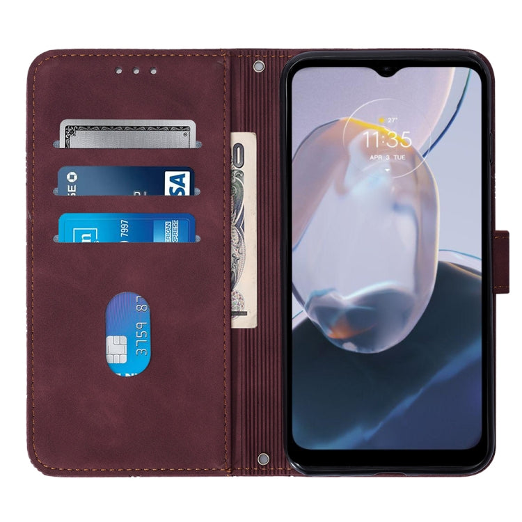 For Motorola Moto E22 4G / E22i 4G Crossbody 3D Embossed Flip Leather Phone Case
