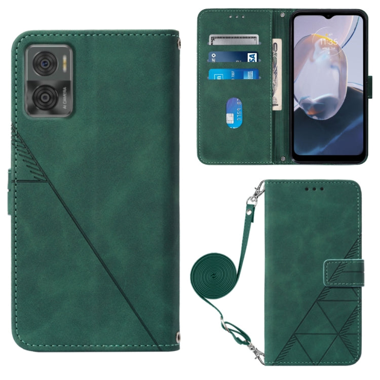 For Motorola Moto E22 4G / E22i 4G Crossbody 3D Embossed Flip Leather Phone Case