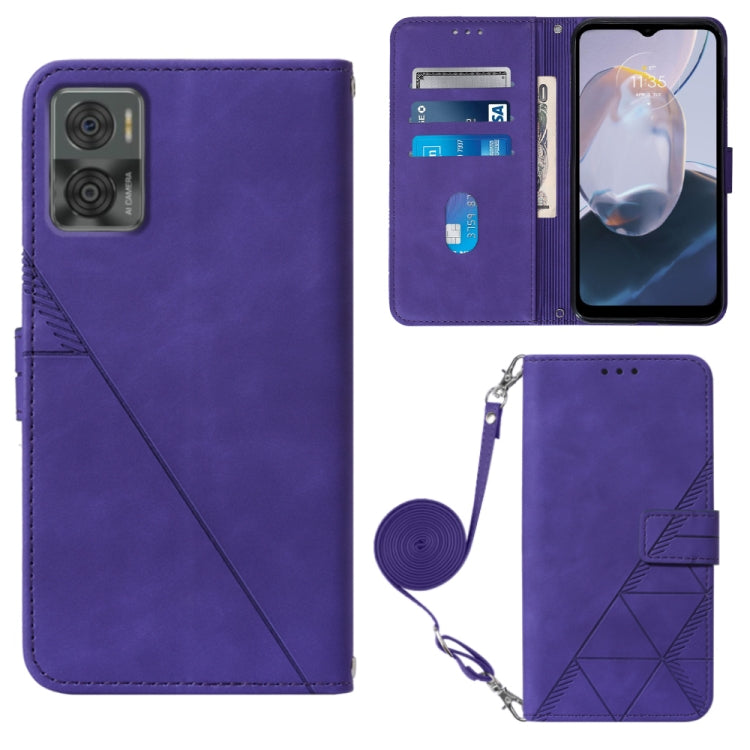 For Motorola Moto E22 4G / E22i 4G Crossbody 3D Embossed Flip Leather Phone Case