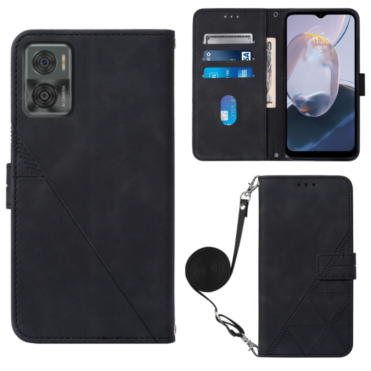For Motorola Moto E22 4G / E22i 4G Crossbody 3D Embossed Flip Leather Phone Case
