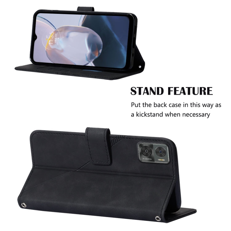 For Motorola Moto E22 4G / E22i 4G Crossbody 3D Embossed Flip Leather Phone Case