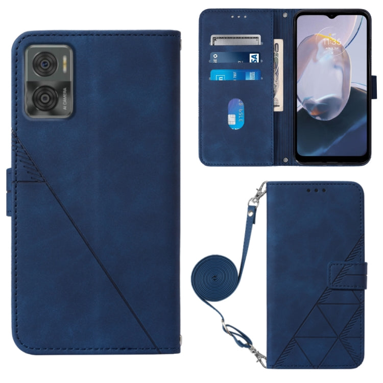 For Motorola Moto E22 4G / E22i 4G Crossbody 3D Embossed Flip Leather Phone Case