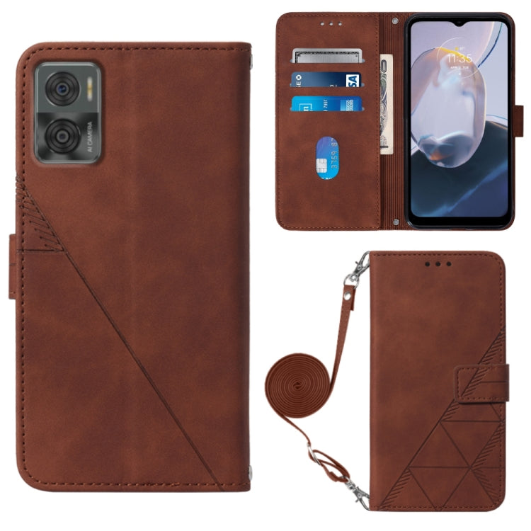 For Motorola Moto E22 4G / E22i 4G Crossbody 3D Embossed Flip Leather Phone Case