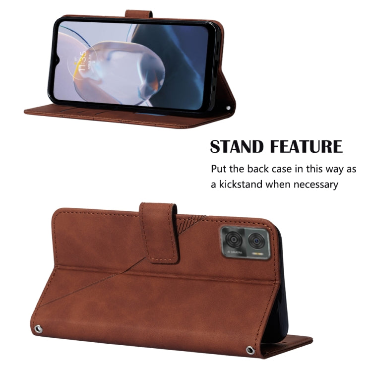For Motorola Moto E22 4G / E22i 4G Crossbody 3D Embossed Flip Leather Phone Case
