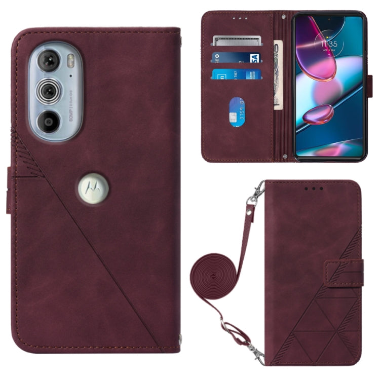 For Motorola Moto Edge 30 Pro / Edge+ 2022 Crossbody 3D Embossed Flip Leather Phone Case