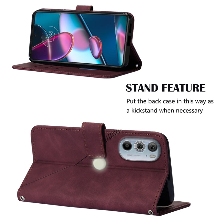 For Motorola Moto Edge 30 Pro / Edge+ 2022 Crossbody 3D Embossed Flip Leather Phone Case