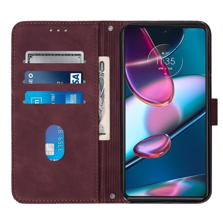 For Motorola Moto Edge 30 Pro / Edge+ 2022 Crossbody 3D Embossed Flip Leather Phone Case