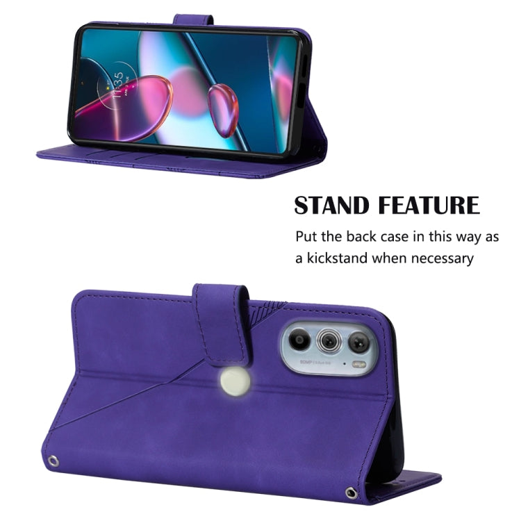 For Motorola Moto Edge 30 Pro / Edge+ 2022 Crossbody 3D Embossed Flip Leather Phone Case