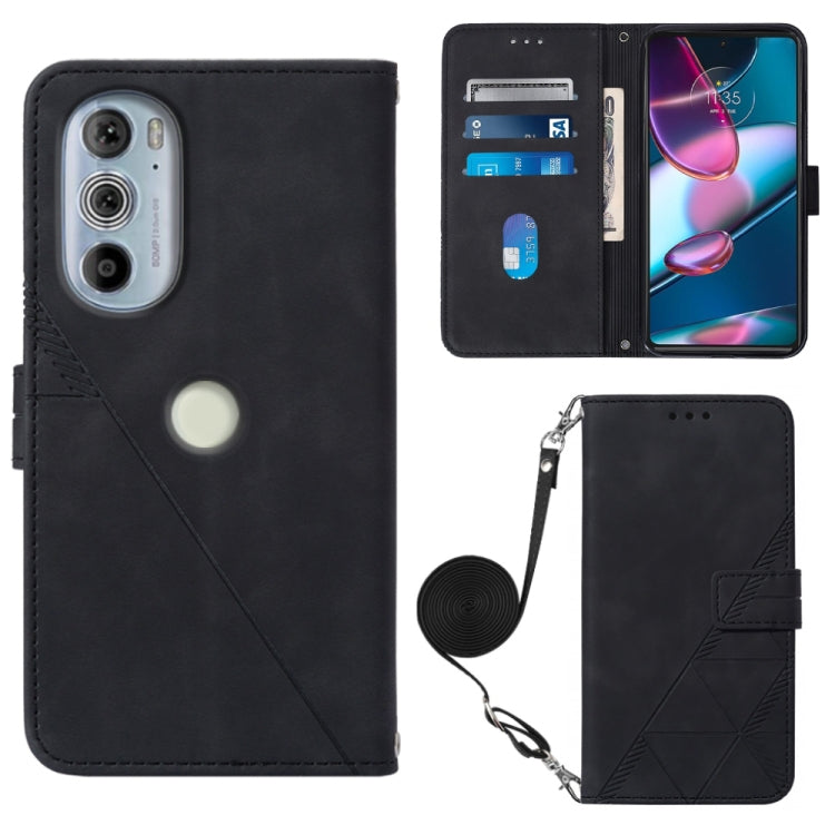 For Motorola Moto Edge 30 Pro / Edge+ 2022 Crossbody 3D Embossed Flip Leather Phone Case