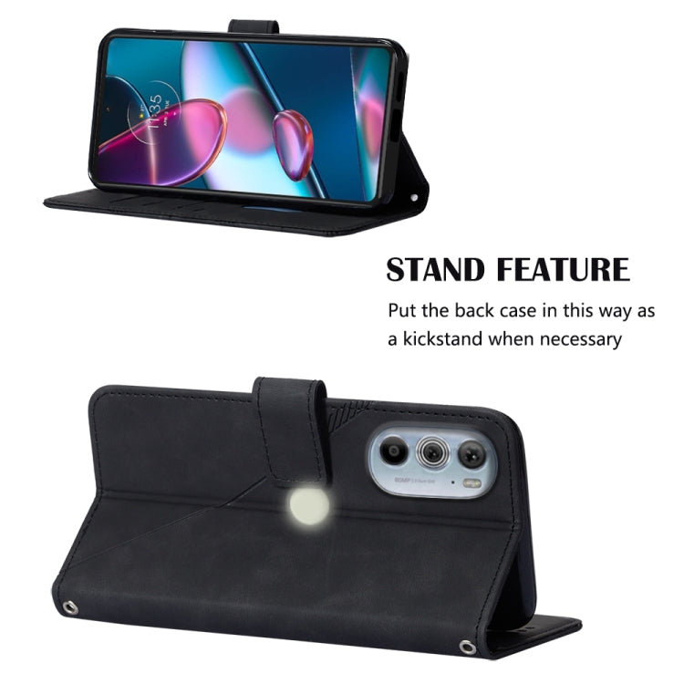 For Motorola Moto Edge 30 Pro / Edge+ 2022 Crossbody 3D Embossed Flip Leather Phone Case