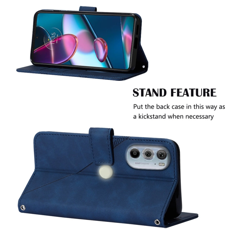 For Motorola Moto Edge 30 Pro / Edge+ 2022 Crossbody 3D Embossed Flip Leather Phone Case