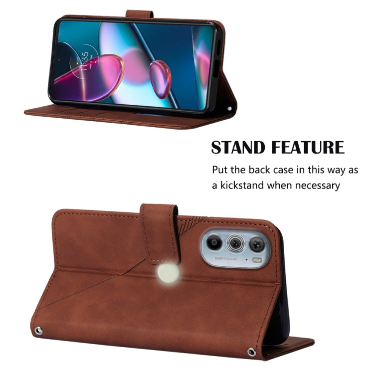 For Motorola Moto Edge 30 Pro / Edge+ 2022 Crossbody 3D Embossed Flip Leather Phone Case