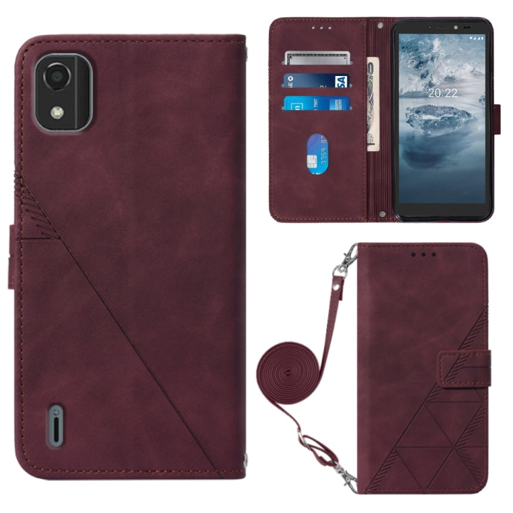 For Nokia C2 2ND Edition Crossbody 3D Embossed Flip Leather Phone Case