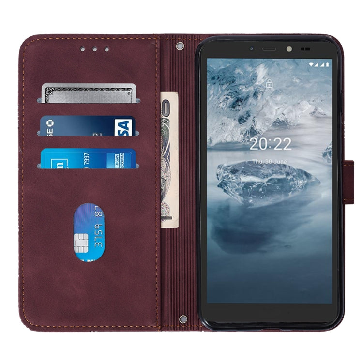 For Nokia C2 2ND Edition Crossbody 3D Embossed Flip Leather Phone Case