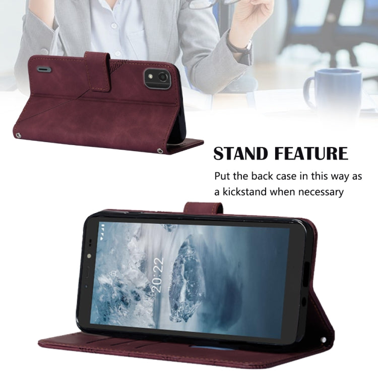 For Nokia C2 2ND Edition Crossbody 3D Embossed Flip Leather Phone Case
