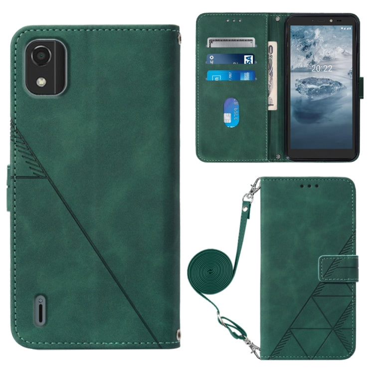 For Nokia C2 2ND Edition Crossbody 3D Embossed Flip Leather Phone Case
