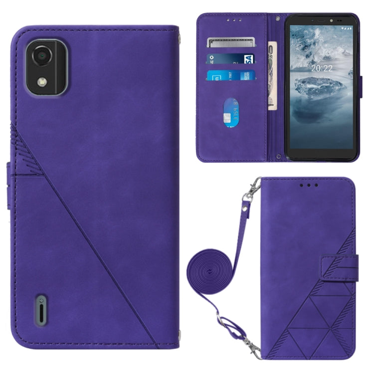 For Nokia C2 2ND Edition Crossbody 3D Embossed Flip Leather Phone Case