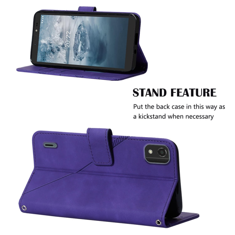For Nokia C2 2ND Edition Crossbody 3D Embossed Flip Leather Phone Case