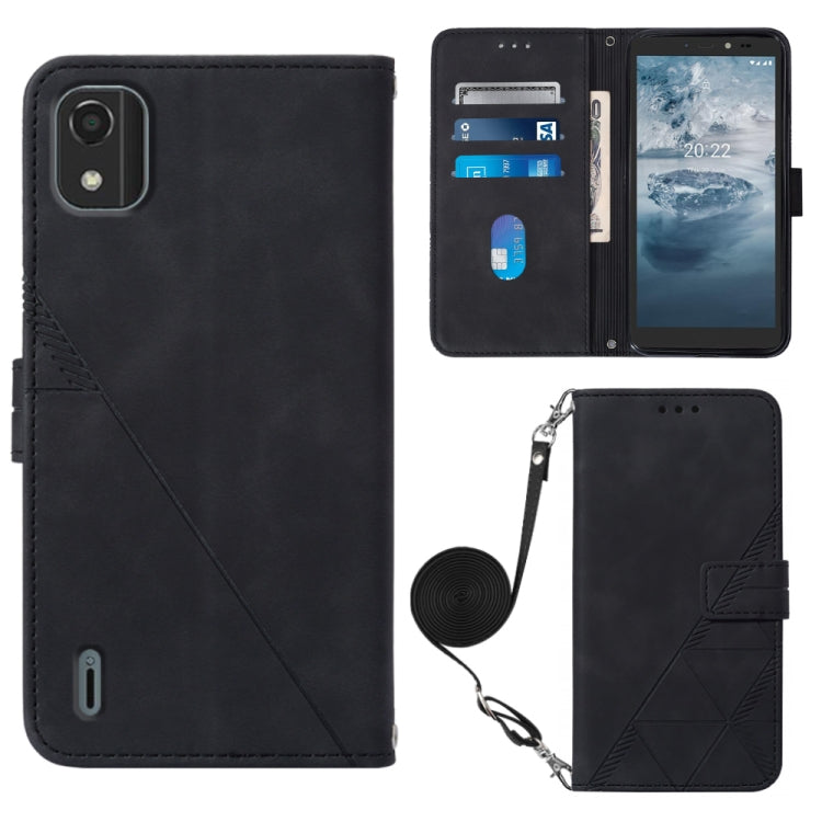 For Nokia C2 2ND Edition Crossbody 3D Embossed Flip Leather Phone Case