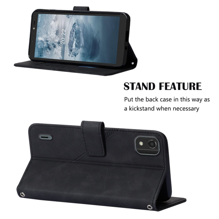 For Nokia C2 2ND Edition Crossbody 3D Embossed Flip Leather Phone Case