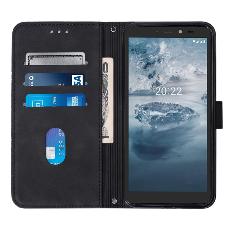 For Nokia C2 2ND Edition Crossbody 3D Embossed Flip Leather Phone Case