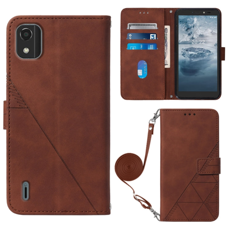 For Nokia C2 2ND Edition Crossbody 3D Embossed Flip Leather Phone Case
