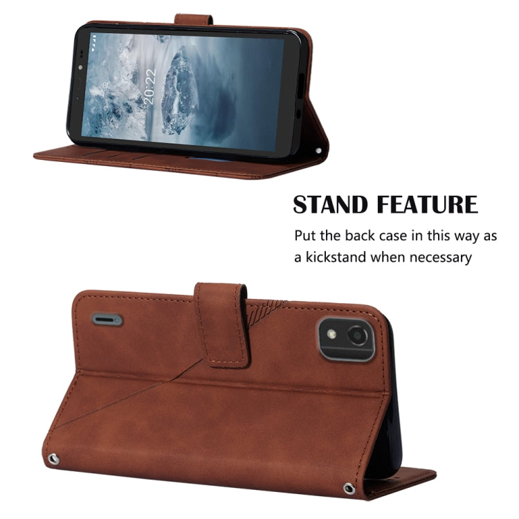 For Nokia C2 2ND Edition Crossbody 3D Embossed Flip Leather Phone Case
